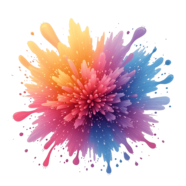 Free transparent PNG: Chromatic Energy Explosion in Aqueous Form - Beautiful Illustration Clipart on Transparent Background