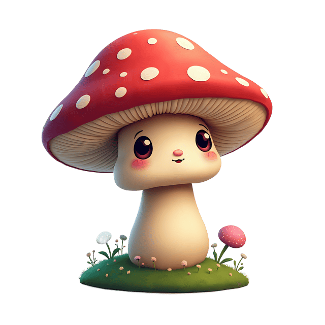Free transparent PNG: Adorable Mushroom with Rainbow in Its Eyes - Transparent PNG for Art and Crafts