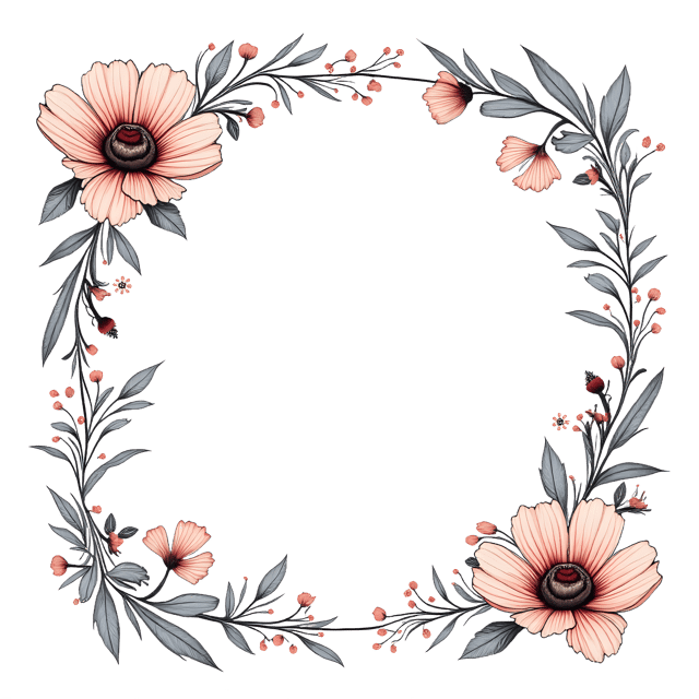 Free transparent PNG: Rustic Floral Frame PNG Clipart  Ideal for Decor  Crafting