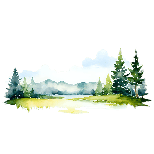 Free transparent PNG: Forest Landscape Watercolor Illustration – Transparent PNG for Crafts & Decor