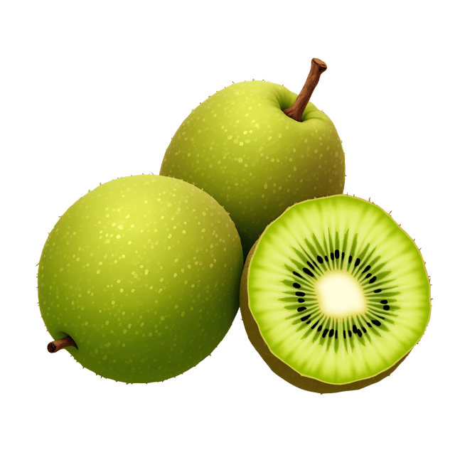 Free transparent PNG: Bright Green Kiwi with Brown Spots and Fuzzy Exterior Clipart Illustration