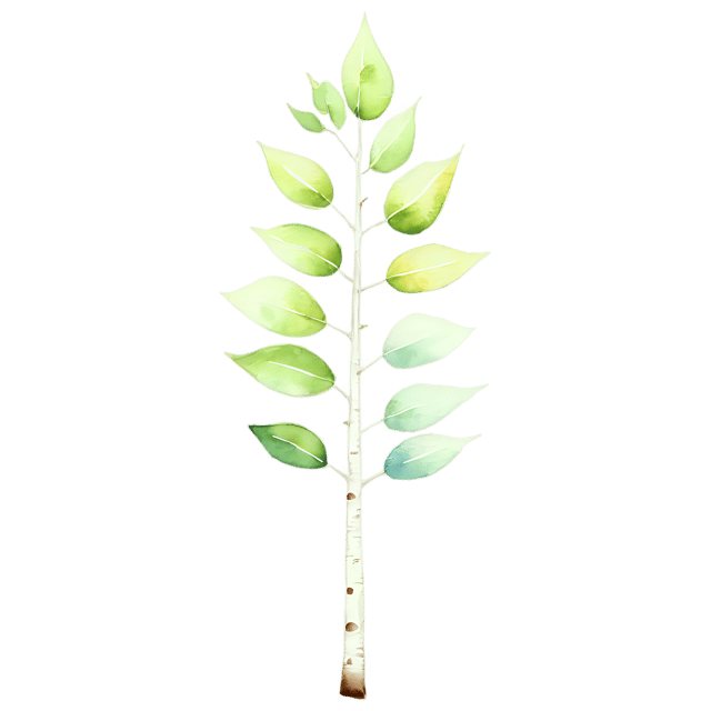 Free transparent PNG: Watercolor Birch Tree PNG – Transparent Background Illustration