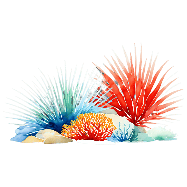 Free transparent PNG: Coral Reef Watercolor Illustration – Transparent PNG for Oceanic Artworks