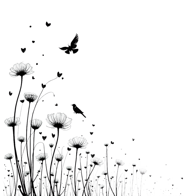 Free transparent PNG: Floral and Bird Silhouette  Nature Clipart, free downloadable png