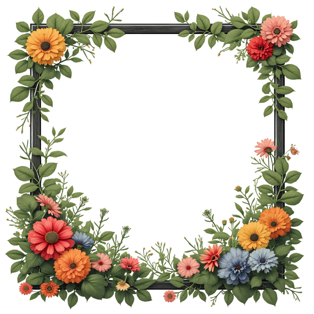 Free transparent PNG: Vintage Garden Frame PNG Clipart  Perfect for Nature-Inspired Designs  Crafts