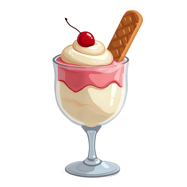 Free transparent PNG: Parfait Glass with Wafer Roll  Dessert Clipart, free downloadable png
