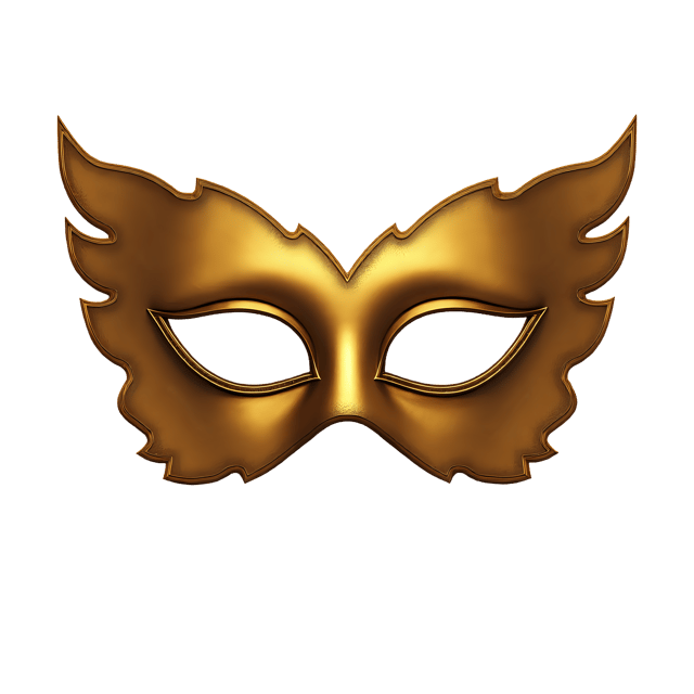 Free transparent PNG: Metallic Gold Mask PNG with Transparent Background