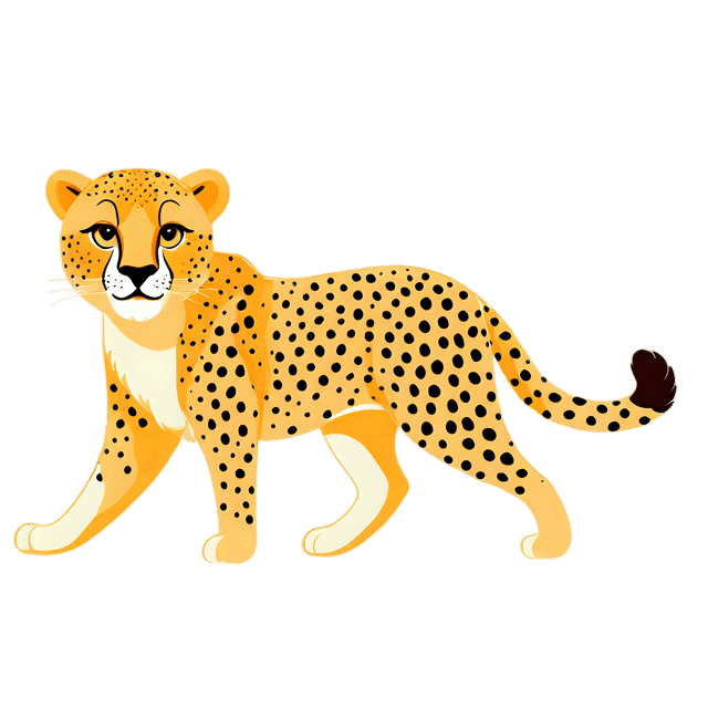 Free transparent PNG: Cute Cartoon Cheetah Illustration PNG with Transparent Background