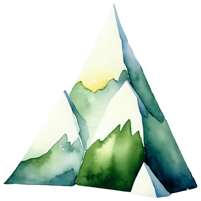 Free transparent PNG: Mountain Watercolor Illustration Transparent PNG – Gentle Clipart for Designers & Nature Lovers