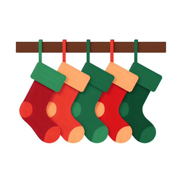 Free transparent PNG: Red and Green Christmas Stockings PNG Transparent Background