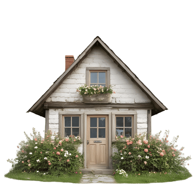Free transparent PNG: Floral Rustic Cottage PNG Image with Transparent Background for Decorative Use
