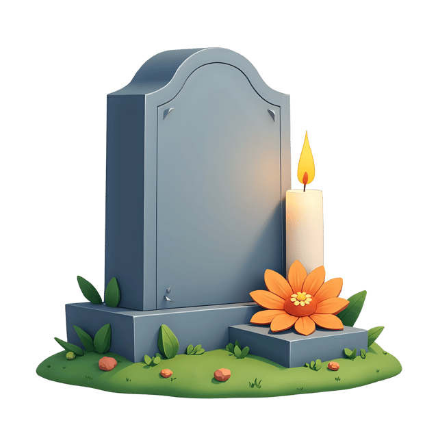 Free transparent PNG: Tombstone with Candle and Flower  Memorial Clipart, free download png