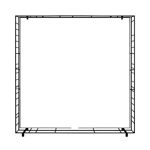 Free transparent PNG: Minimalist Black Metal Frame with Geometric Lines Illustration for Modern Design and Decor