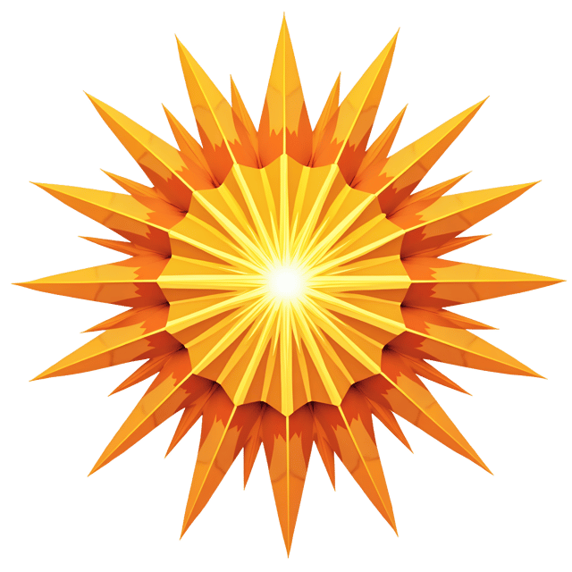 Free transparent PNG: Radiating Starburst Design with Intricate Polygonal Details