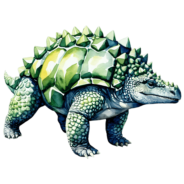 Free transparent PNG: Ankylosaurus Watercolor Illustration – Transparent PNG for Dinosaur Lovers