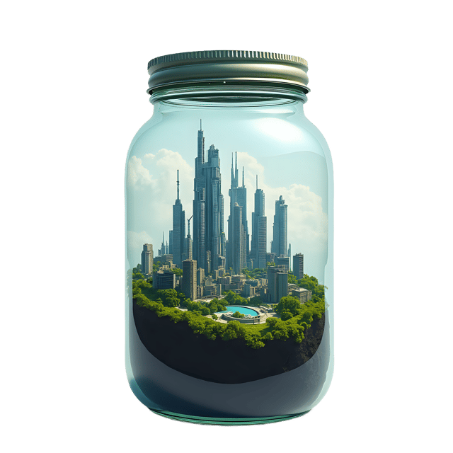 Free transparent PNG: Futuristic Floating City PNG with Transparent Background for Creative Projects