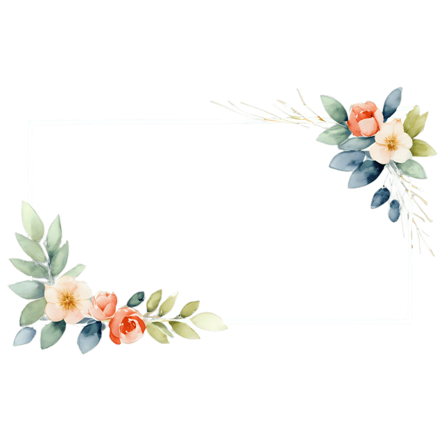 Free transparent PNG: Watercolor Botanical Line Frame PNG – Transparent Background Plant Art