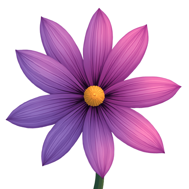 Free transparent PNG: Vibrant Purple and Pink Cartoon Flower Illustration with Transparent Background