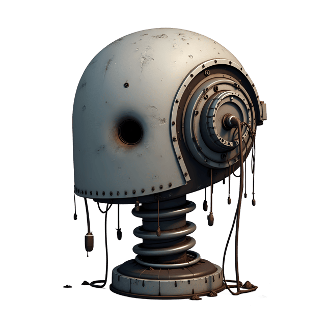 Free transparent PNG: Worn Metal Head with Cables  Industrial Clipart, free download png