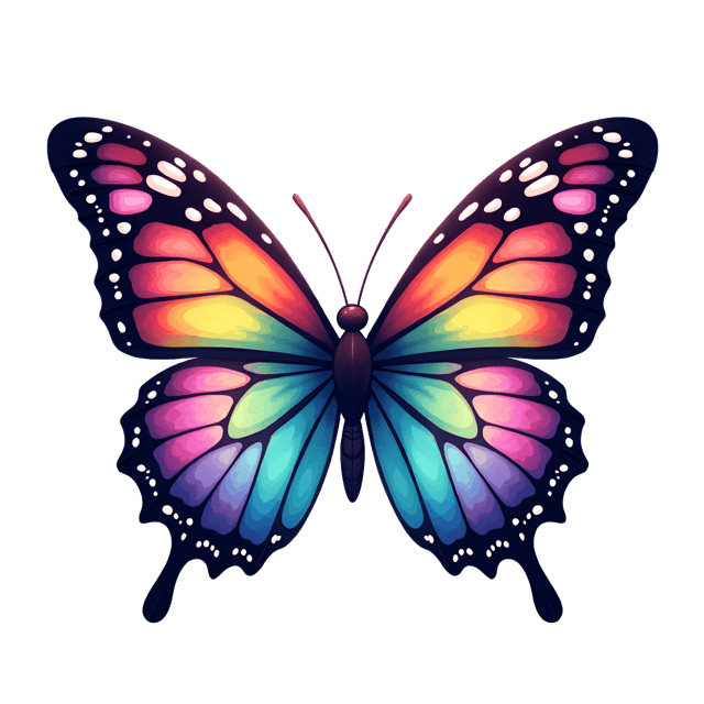 Free transparent PNG: Mystical Rainbow Butterfly PNG Clipart with Sparkles and Transparent Background