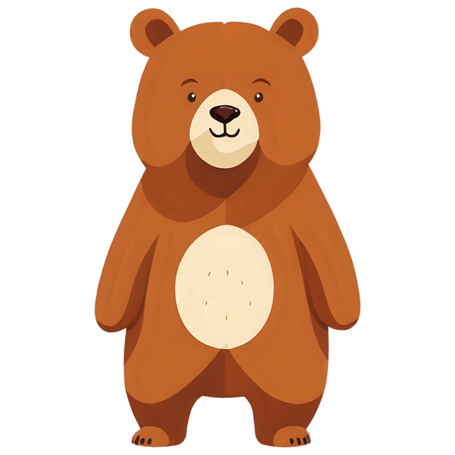 Free transparent PNG: Cute Cartoon Bear Illustration for Nursery and Craft Projects
