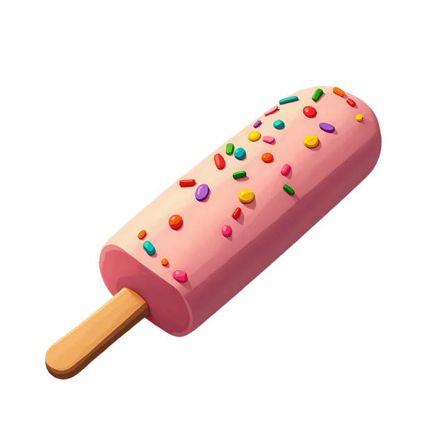 Free transparent PNG: Candy-Coated Ice Cream Bar with Rainbow Sprinkles  Sweet Treat Clipart, free download png