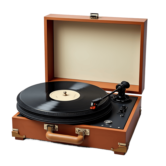 Free transparent PNG: Classic Record Player with Records PNG Transparent Background