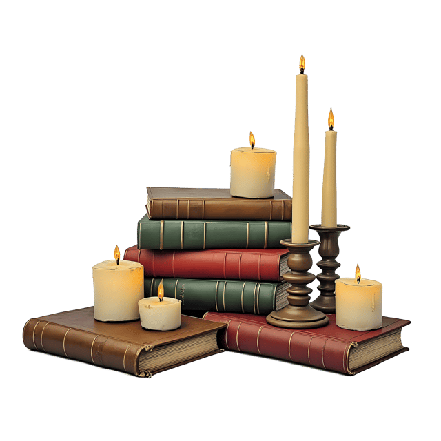 Free transparent PNG: Vintage Still Life with Old Books and Candles  Classic Clipart, free downloadable png