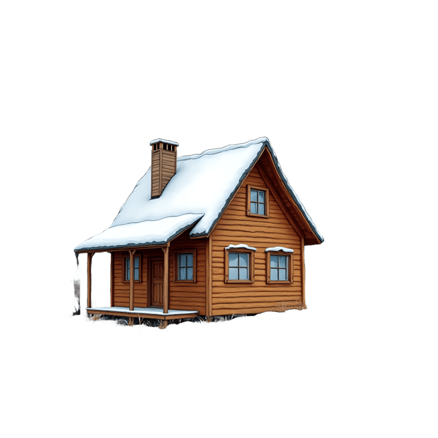 Free transparent PNG: Cozy Cabin in Snow Pencil Sketch for Winter and Cottage Decor