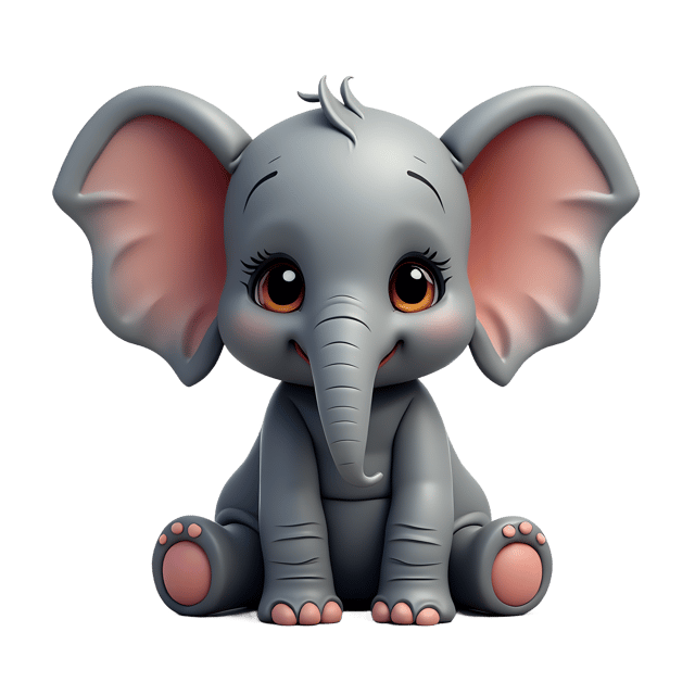 Free transparent PNG: Delightful Tiny Elephant PNG with Transparent Background for Art and Design