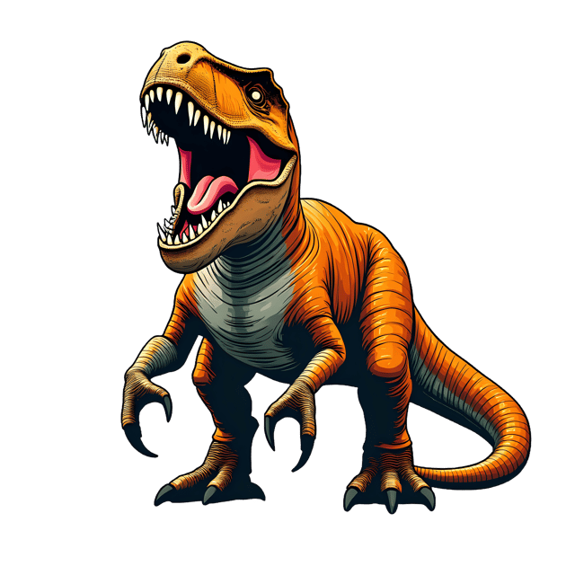 Free transparent PNG: Tyrant King Dinosaur PNG Illustration with Rusty Orange Hide and Imposing Stance