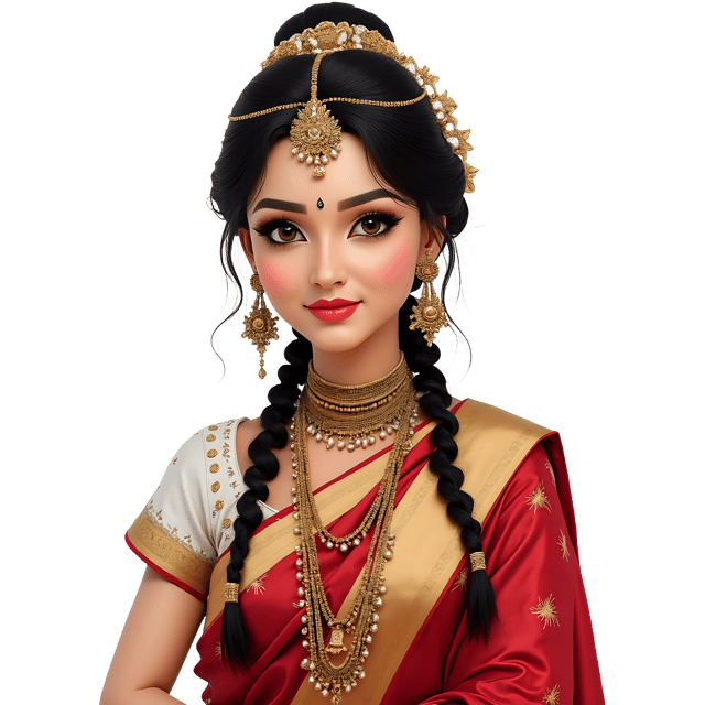 Free transparent PNG: Cultural Attire Portrait PNG  Artistic Representation of Traditional Clothing