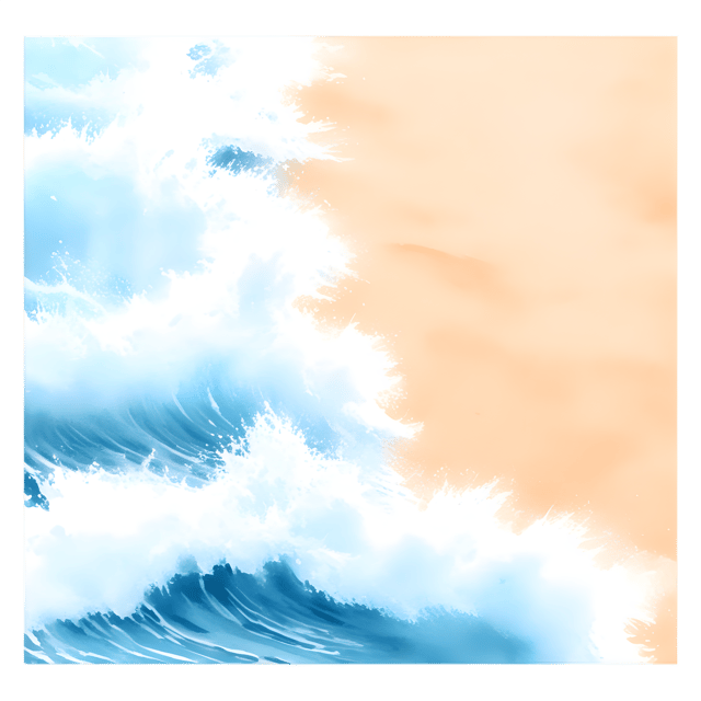 Free transparent PNG: Crashing Waves Meeting Sandy Shore Transparent PNG Background