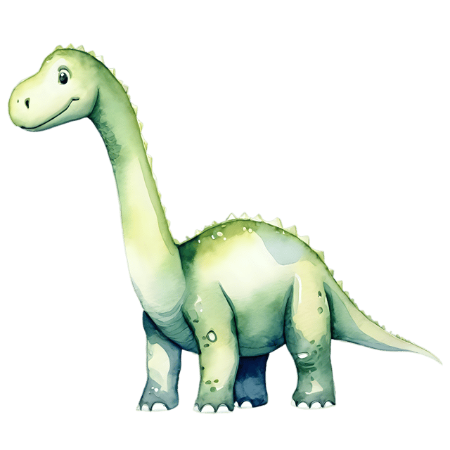 Free transparent PNG: Diplodocus Watercolor Illustration – Transparent PNG for Dinosaurs Fans