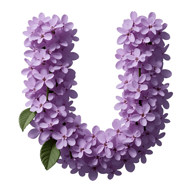 Free transparent PNG: Elegant Lilacs 'U' Shape Design in Soft Purple Clusters with Transparent Background