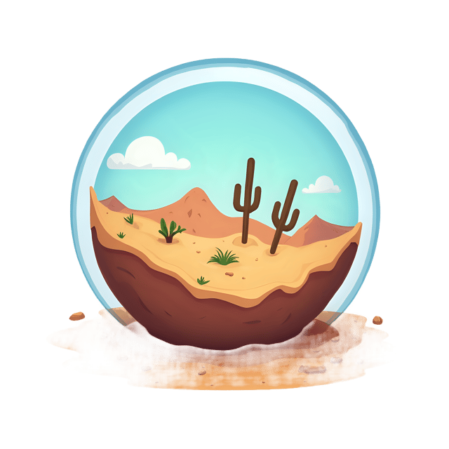 Free transparent PNG: Desert Dunescape Globe PNG Design for Decorative and Creative Projects