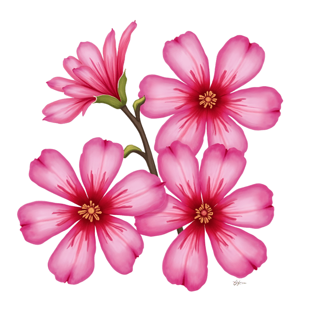 Free transparent PNG: Vivid Pink Blossoms with Swirling Petal Design on Transparent Background PNG