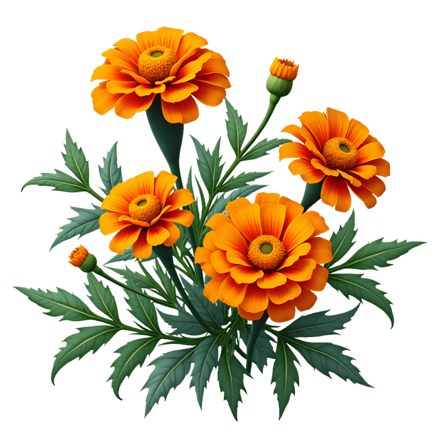 Free transparent PNG: Marigold and Zinnia Flowers PNG Clipart  Perfect for Gardening, Crafts  Decor
