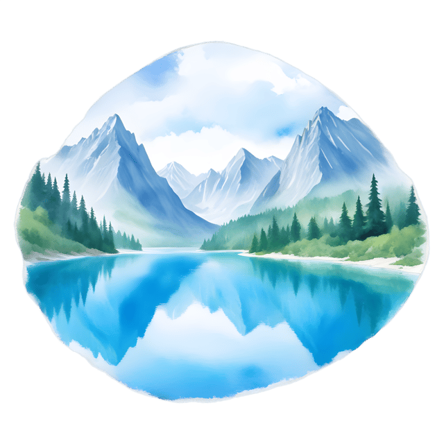Free transparent PNG: Misty Mountains Cradled by Azure Lake PNG Background