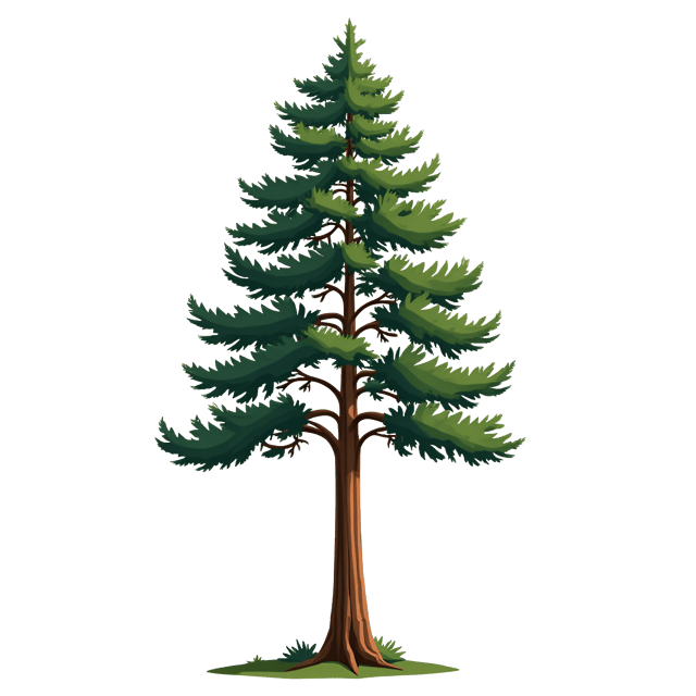 Free transparent PNG: Tall Pine Tree Clipart with Dense Needles and Straight Trunk for Illustration Uses
