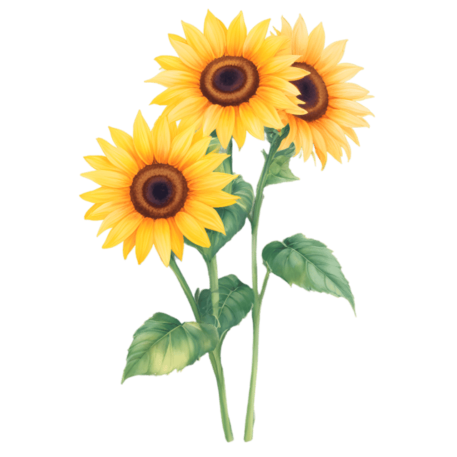 Free transparent PNG: Sunflowers in an Endless Horizon Loop PNG