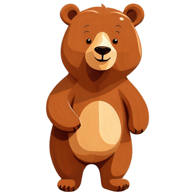 Free transparent PNG: Cute Cartoon Bear Illustration for Nursery Decor and Crafts
