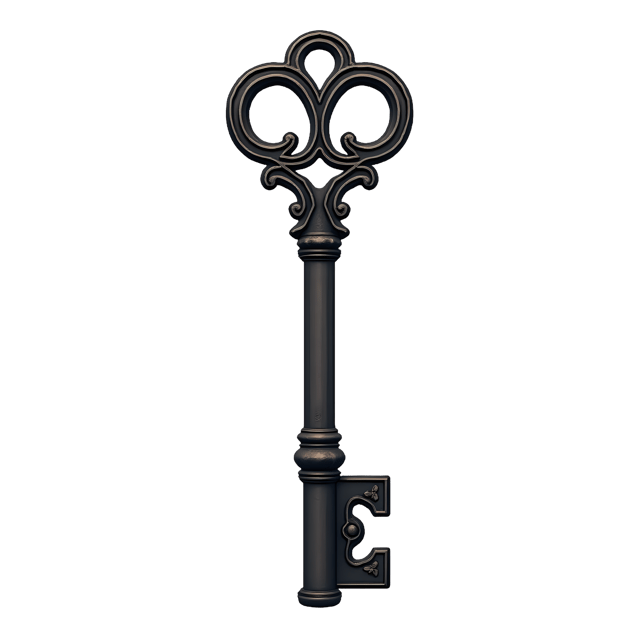 Free transparent PNG: Victorian Skeleton Key PNG  Historic Decorative Element for Antiquarian Design  Crafts