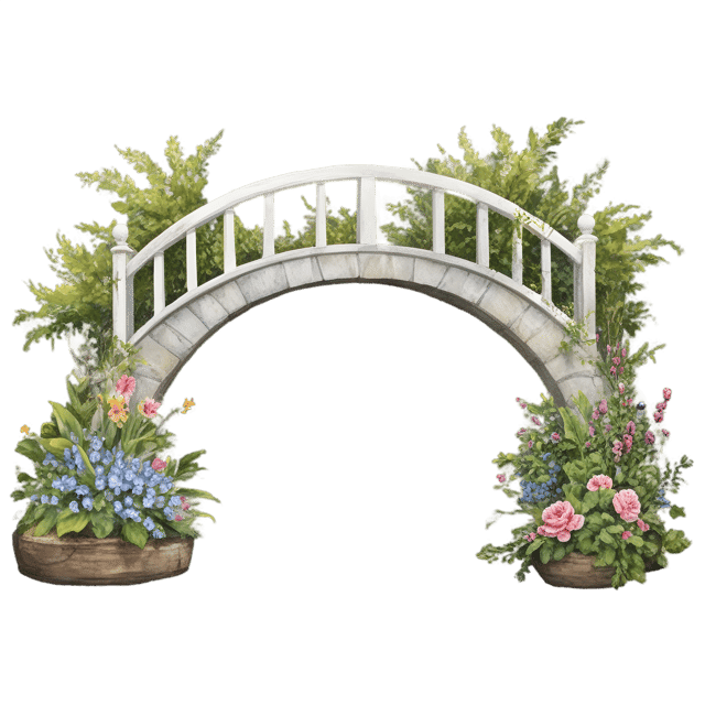 Free transparent PNG: Floral Garden Bridge PNG with Transparent Background