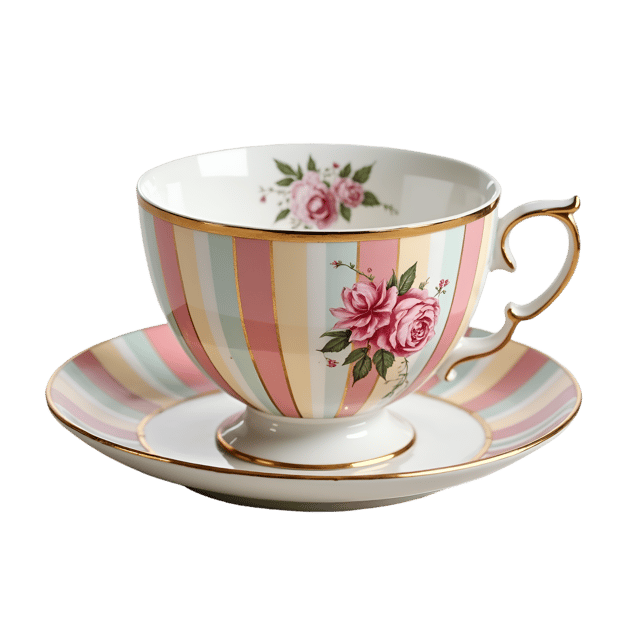 Free transparent PNG: Regency Stripe Tea Cup  Pastel Rose Clipart, free png download