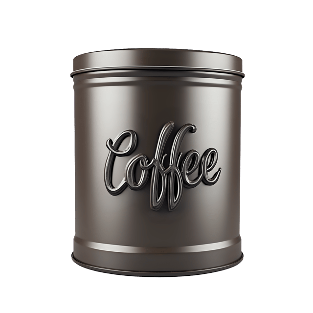 Free transparent PNG: Coffee Tin with Embossed Lettering  Vintage Clipart Design, free download png