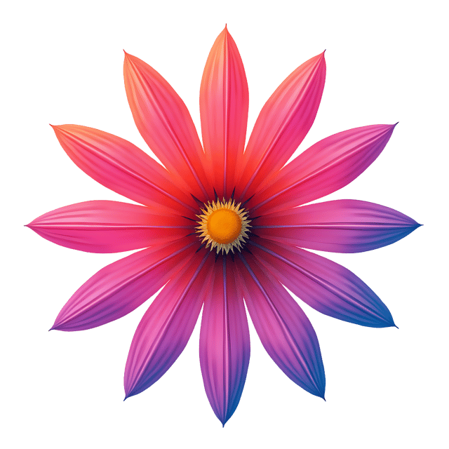 Free transparent PNG: Color-Pop Petals with Neon Tips  Vibrant Flower Clipart, free downloadable png