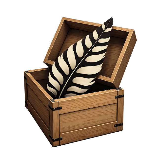 Free transparent PNG: Striped Bird Feather Inside Wood Box  Nature Clipart, free transparent png download