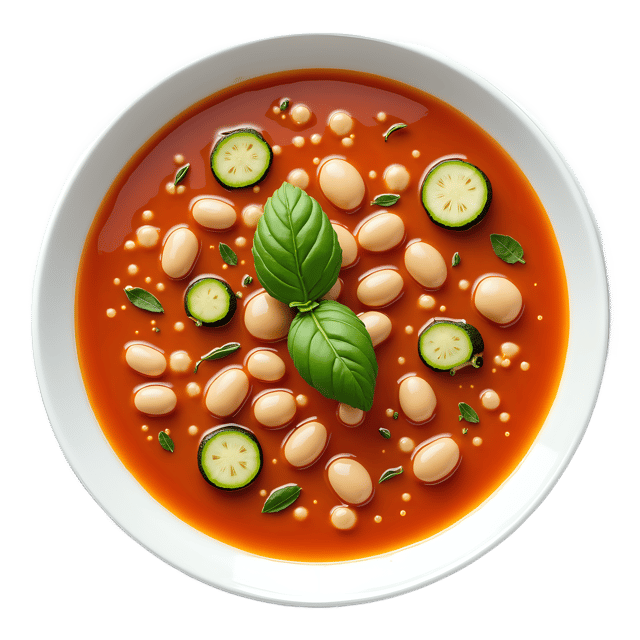 Free transparent PNG: Minestrone Soup with Beans and Zucchini  Free PNG Download for Recipe Graphics