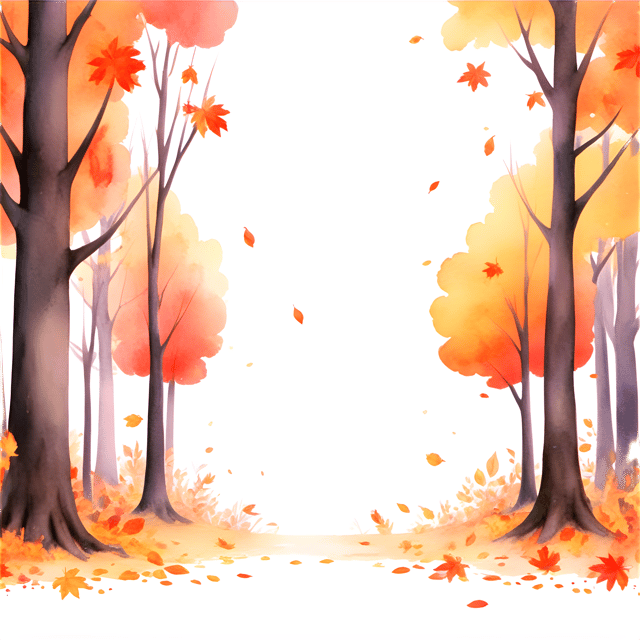 Free transparent PNG: Falling Autumn Leaves Forest Scene PNG with Transparent Background